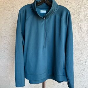 Columbia Quarter Zip Pullover with Side Pockets Size XXL in Hunter Green